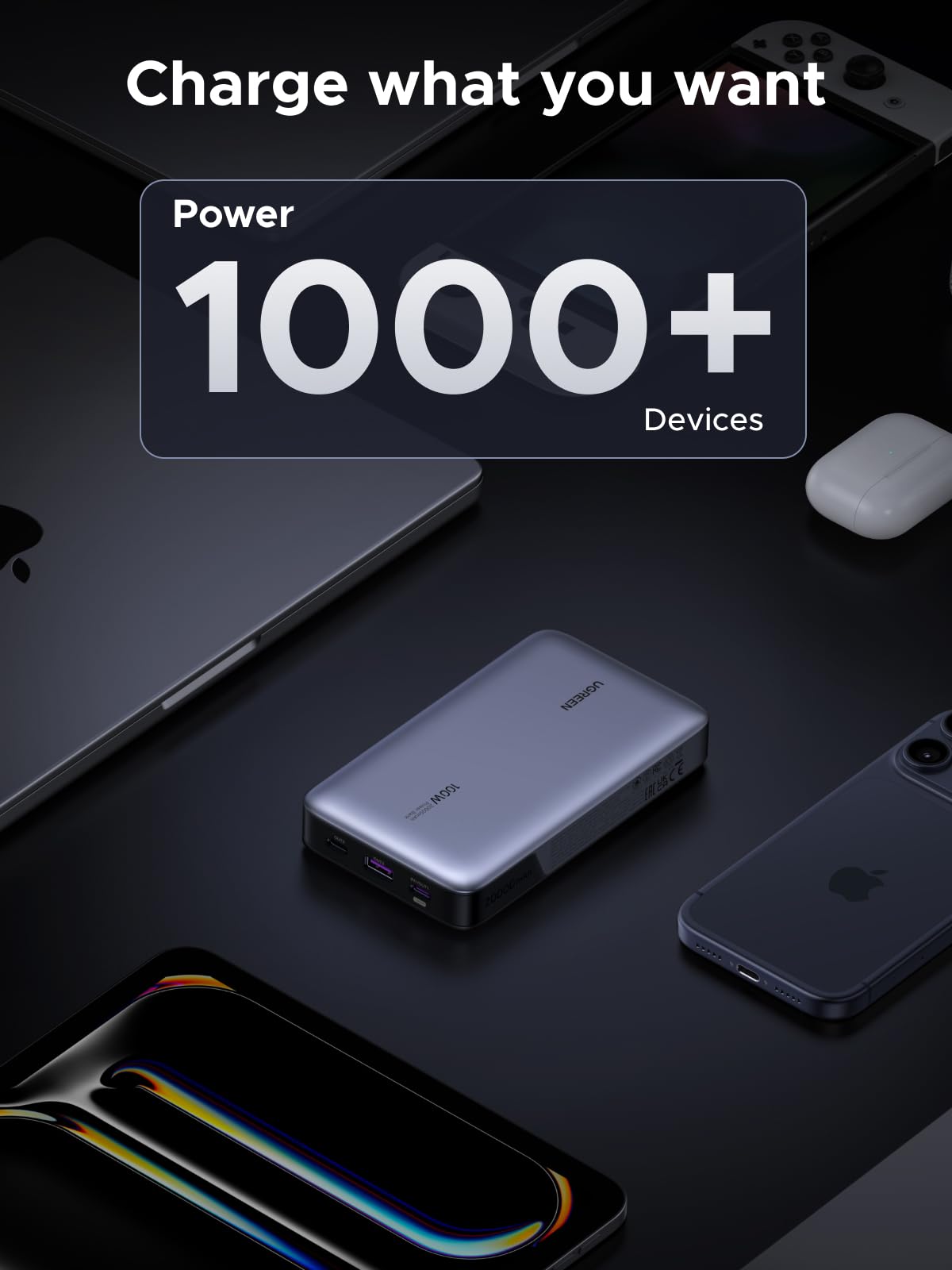 UGREEN 100W Power Bank Fast Charge, 3Ports USB C 20000mAh Portable Charger Fast Charging, 65W Fast Recharge Laptop Battery Bank, Compatible for MacBook Pro Air, Dell, iPad Pro, iPhone 17 Pro Max 🍁 All In One Marketplace Canada