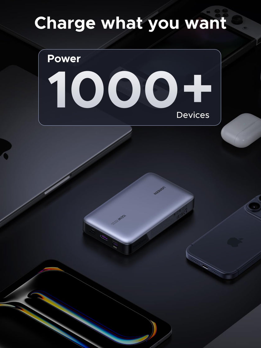 UGREEN 100W Power Bank Fast Charge, 3Ports USB C 20000mAh Portable Charger Fast Charging, 65W Fast Recharge Laptop Battery Bank, Compatible for MacBook Pro Air, Dell, iPad Pro, iPhone 17 Pro Max 🍁 All In One Marketplace Canada