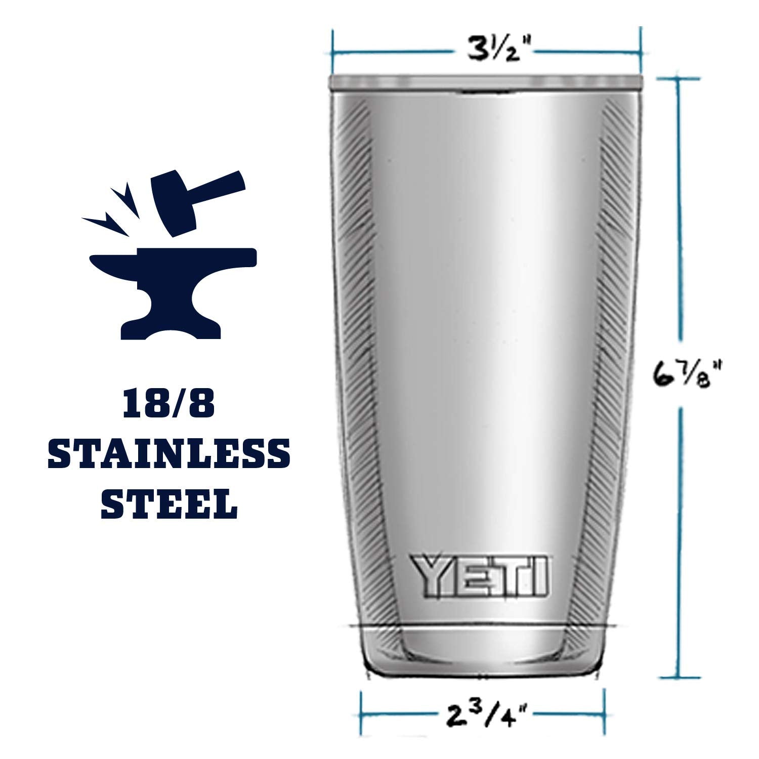 YETI Rambler 20 oz Tumbler, Stainless Steel, Vacuum Insulated with MagSlider Lid, Navy 🍁 All In One Marketplace Canada