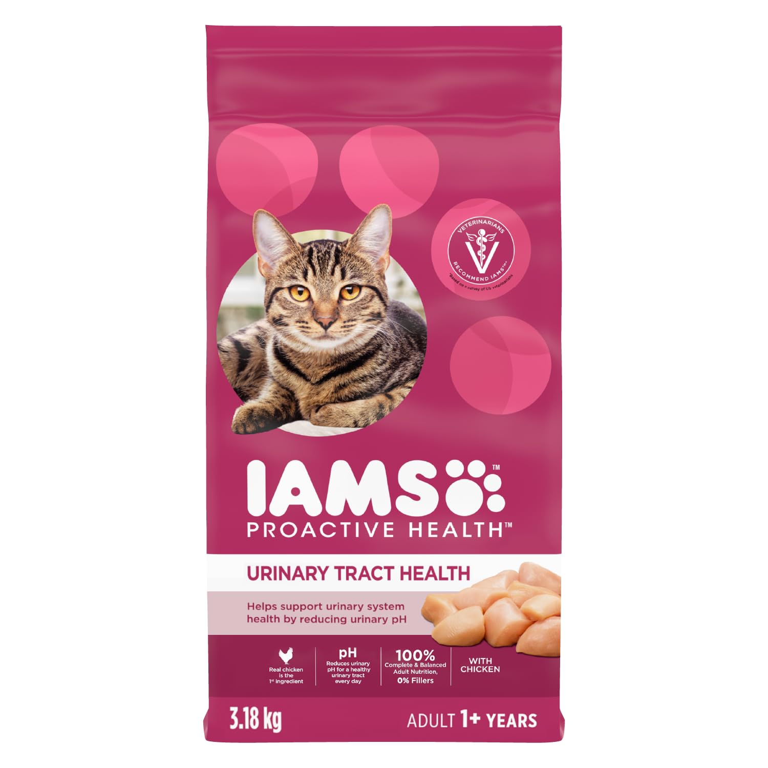 IAMS Proactive Health Urinary Tract Health Adult Dry Cat Food – with Chicken – 3.18KG (7LB) Bag 🍁 All In One Marketplace Canada