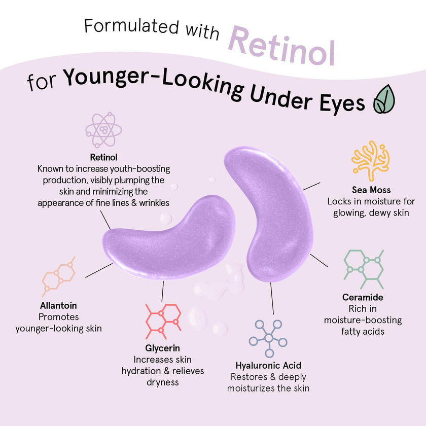 grace & stella Under Eye Masks With Retinol - Revitalizing Under Eye Patches for The Wrinkles & Dark Circles - Gel Eye Mask - Gifts for Mom, Teen Girl Gifts - Vegan, Cruelty-Free (24 Pairs) 🍁 All In One Marketplace Canada