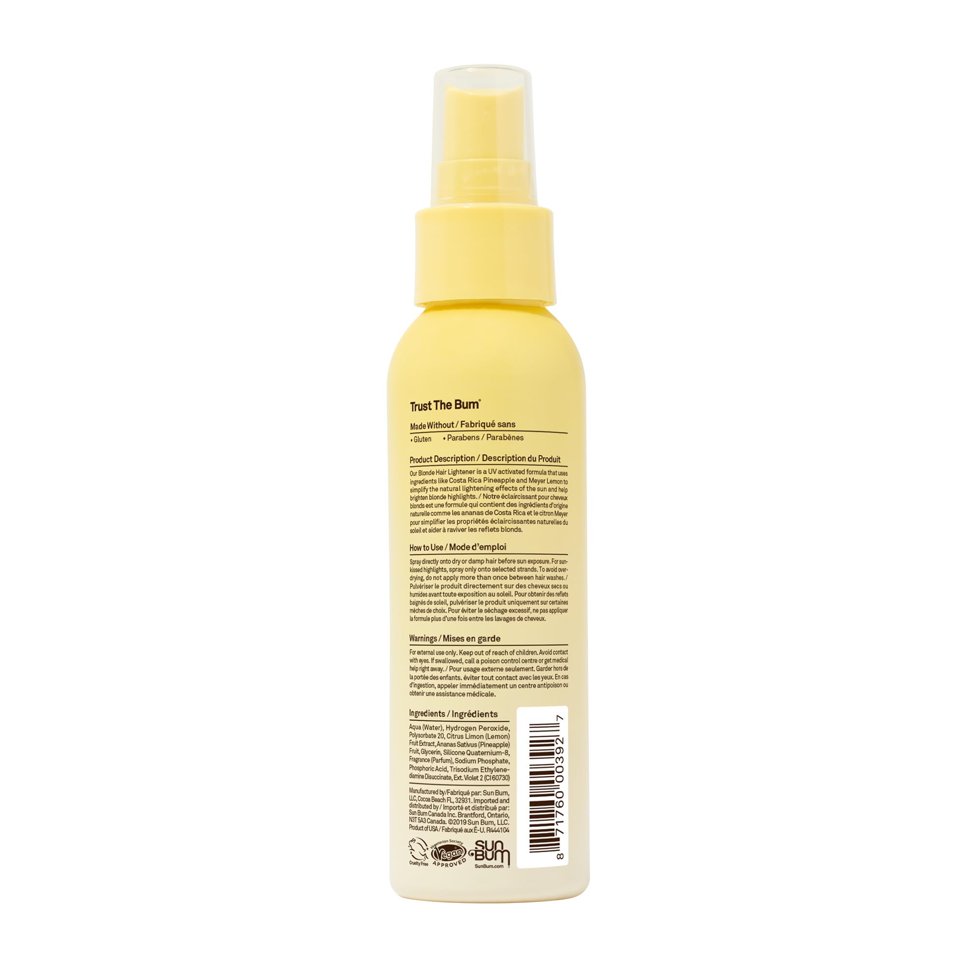 Sun Bum Blonde Formula Hair Lightener, Hair Highlighting Spray, Paraben Free, Gluten Free, 118 mL Spray Bottle, 1 Count 🍁 All In One Marketplace Canada