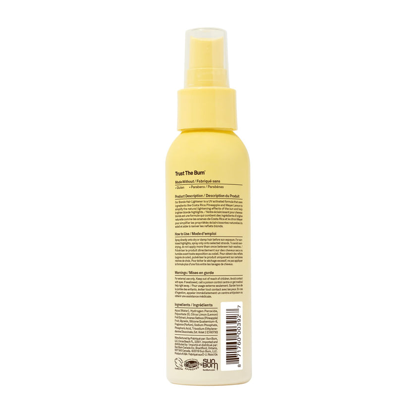 Sun Bum Blonde Formula Hair Lightener, Hair Highlighting Spray, Paraben Free, Gluten Free, 118 mL Spray Bottle, 1 Count 🍁 All In One Marketplace Canada