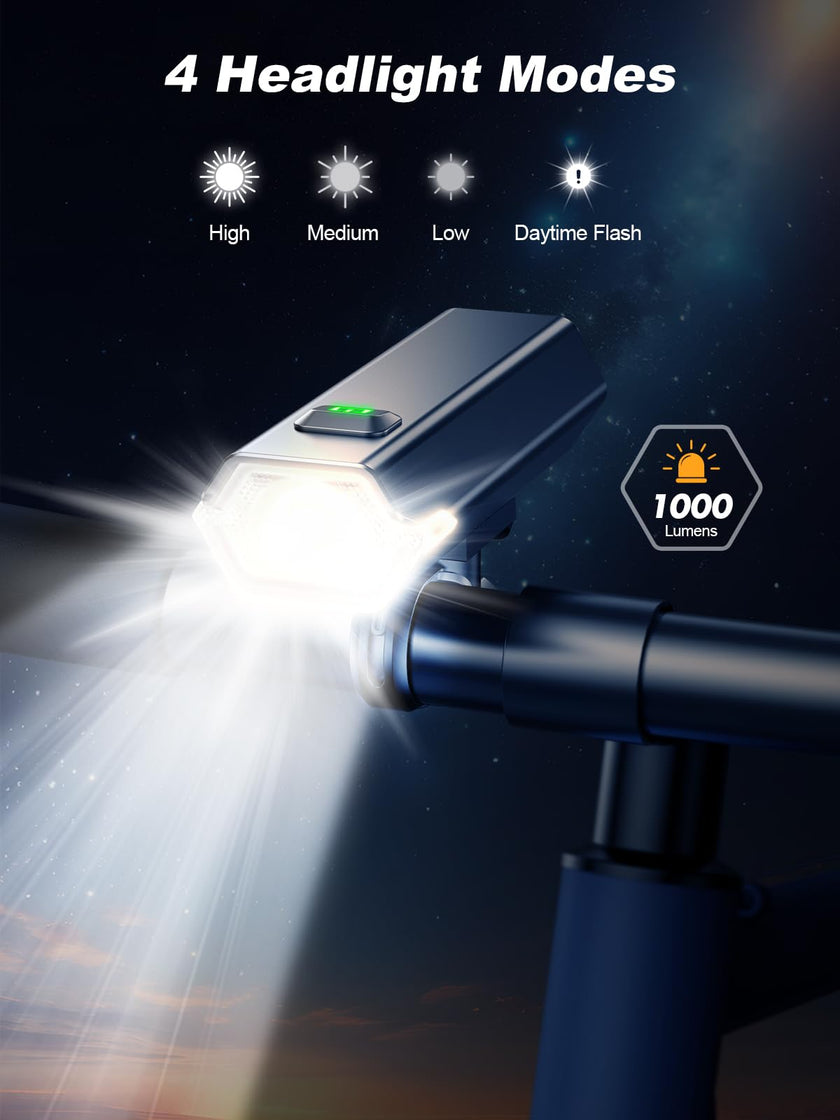 Oldowl Upgraded Bike Lights Super Bright, 4+6 Modes Rechargeable Bike Lights Front and Back with Side Lights, 360°Rotatable Bike Headlight, IP65 Waterproof Bicycle TailLight, Reflectors Accessories 🍁 All In One Marketplace Canada