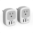 TESSAN Canada to European Travel Adapter 2 Pack, Plug Adaptor 🍁 All In One Marketplace Canada
