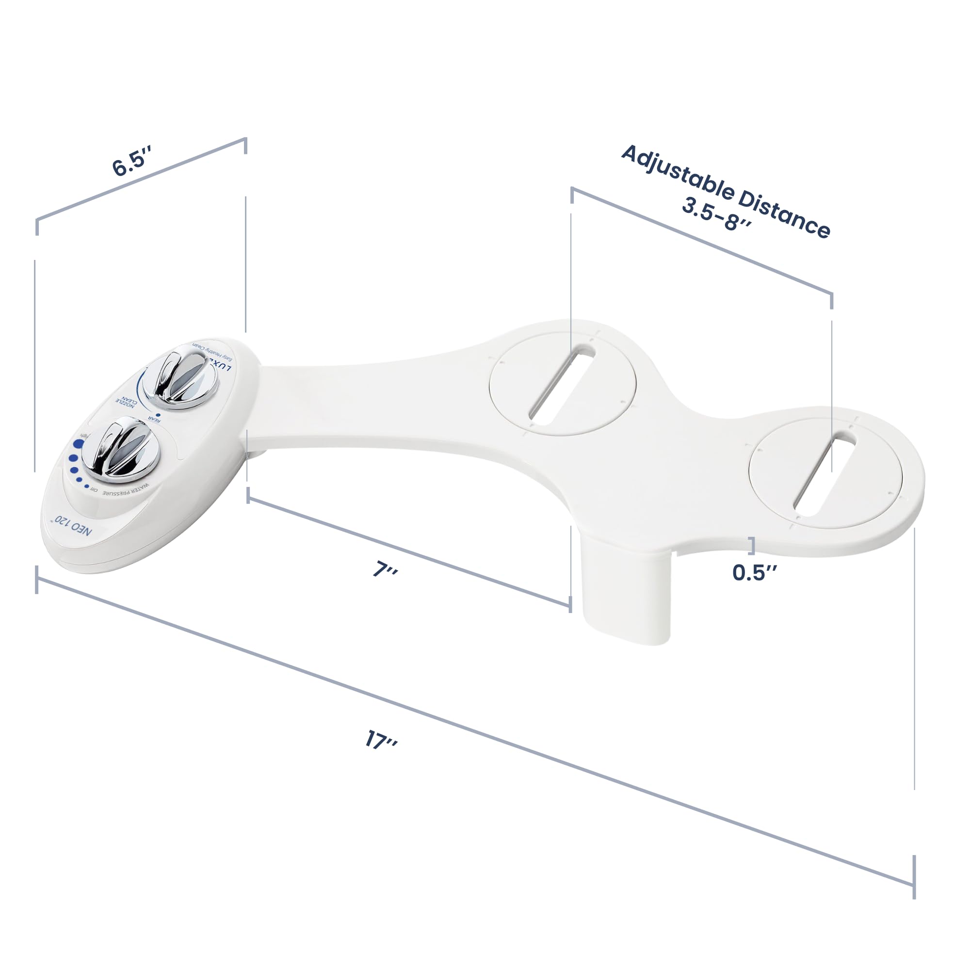 LUXE Bidet NEO 120 - Single Nozzle, Self-Cleaning, Non-Electric Bidet Attachment for Toilet Seat, Adjustable Water Pressure, Rear Wash (White) 🍁 All In One Marketplace Canada