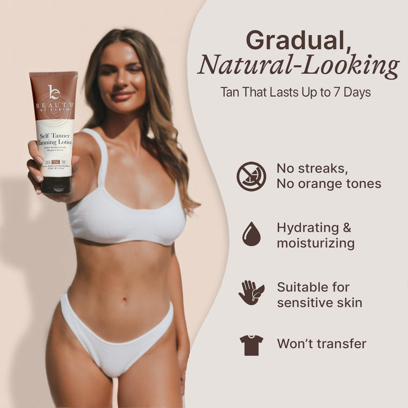 Self Tanner Tanning Lotion - Made with Natural & Organic Ingredients, Sunless Tanning Lotion for Body, Perfect Self Tan for Women & Men for a Natural Looking Glow, Medium to Dark 🍁 All In One Marketplace Canada