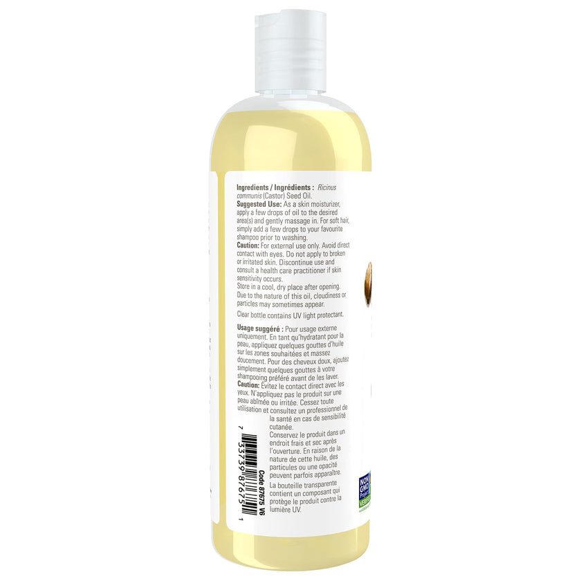 NOW Solutions, Castor Oil, 100% Pure Versatile Skin Care, Multi-Purpose Skin Softener, 473mL 🍁 All In One Marketplace Canada