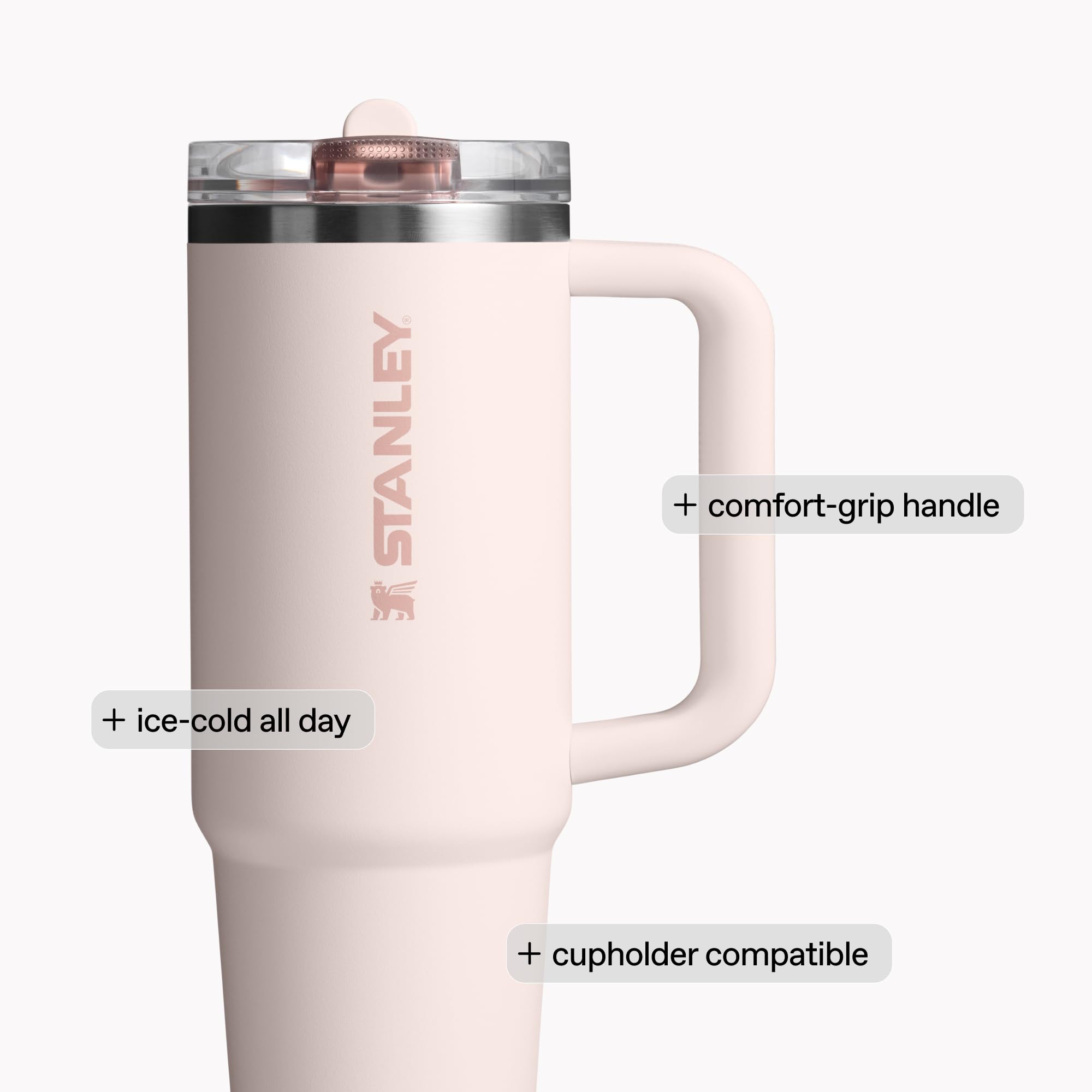 Stanley Quencher ProTour Flip Straw Tumbler with Leakproof Lid 30 oz | Built-in Straw & Handle | Cupholder Compatible for Travel | Insulated Stainless Steel Cup | BPA-Free | Peach Rose 🍁 All In One Marketplace Canada