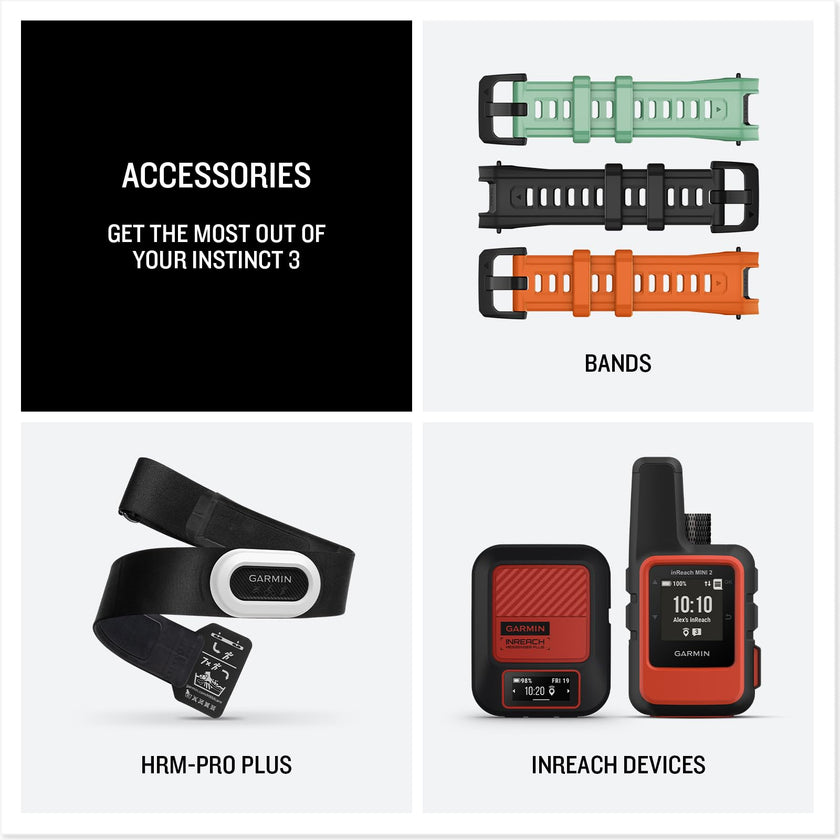 Garmin Instinct® 3 45mm, Solar Charged Display, Rugged Outdoor GPS Smartwatch, Metal-Reinforced Bezel, Built-in Flashlight, Black 🍁 All In One Marketplace Canada