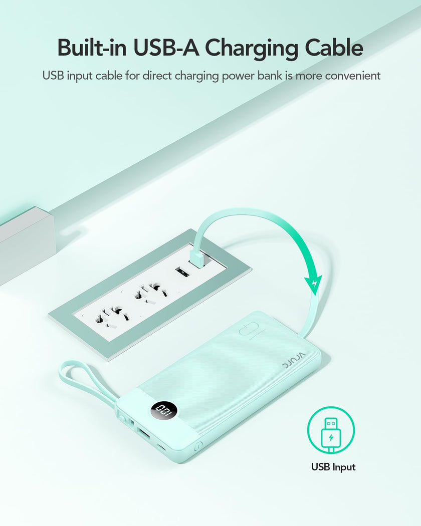VRURC Portable Charger with Built-in Cables, 10000mAh Power Bank 🍁 All In One Marketplace Canada