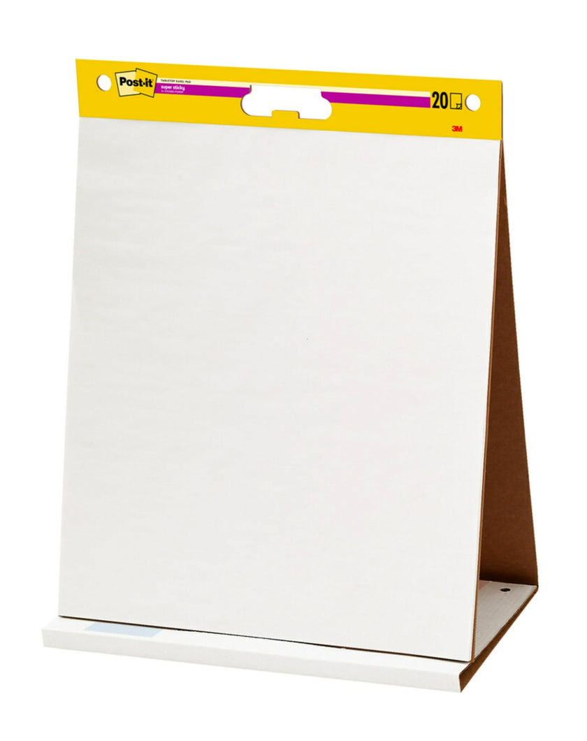 Post-it Super Sticky Tabletop Easel Pad, Great for Virtual Teachers and Students, 20 x 23 Inches, 20 Sheets/Pad, 1 Pad (563R), Portable White Premium Self Stick Flip Chart Paper, Built-in Easel Stand 🍁 All In One Marketplace Canada