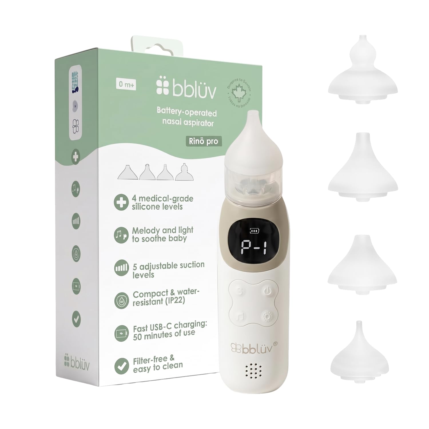 bblüv Rinö Pro Battery Operated Baby Nasal Aspirator with 5 Suction Levels 🍁 All In One Marketplace Canada