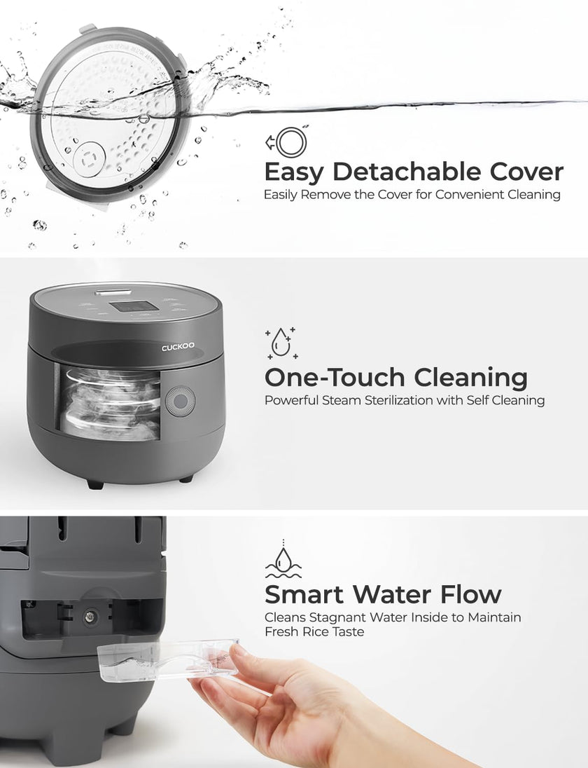 CUCKOO Rice Cooker 6 Cup Uncooked / 12 Cup Cooked, Modern Fuzzy Logic Rice Cooker Small with Delay Timer & Keep Warm Setting, Versatile Food Steamer for Cooking, Non-Stick Inner Pot, Gray (CR-0675FG) 🍁 All In One Marketplace Canada