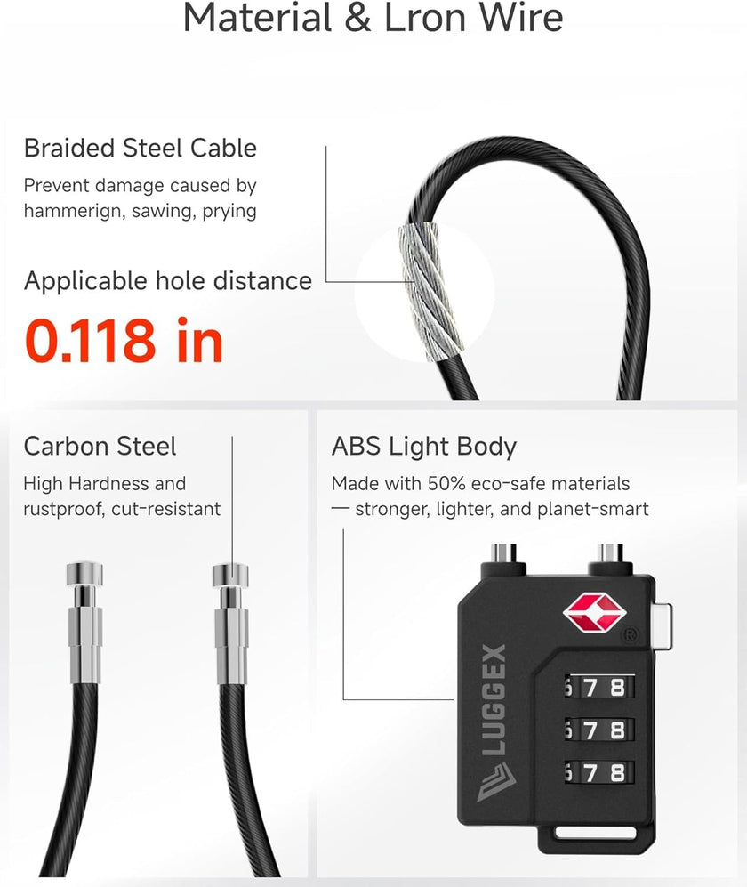 LUGGEX Luggage Lock, TSA Locks for Luggage, Suitcases Locks TSA Approved 🍁 All In One Marketplace Canada