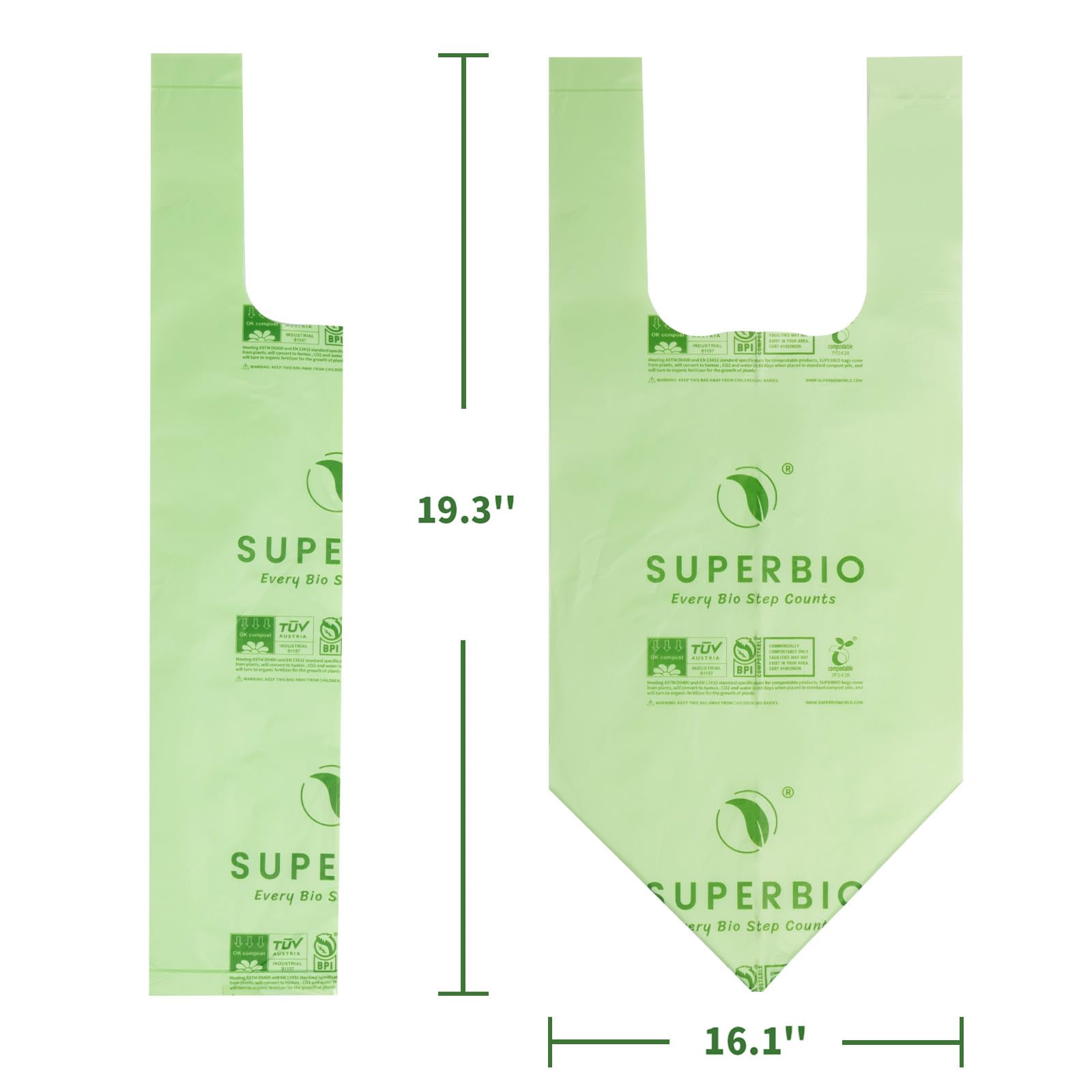 SUPERBIO Compostable Food Scrap Bags, 6L, Small Compost Bags for Counter Top Compost Bin, 50 Count, BPI & OK compost INDUSTRIAL Certified 🍁 All In One Marketplace Canada