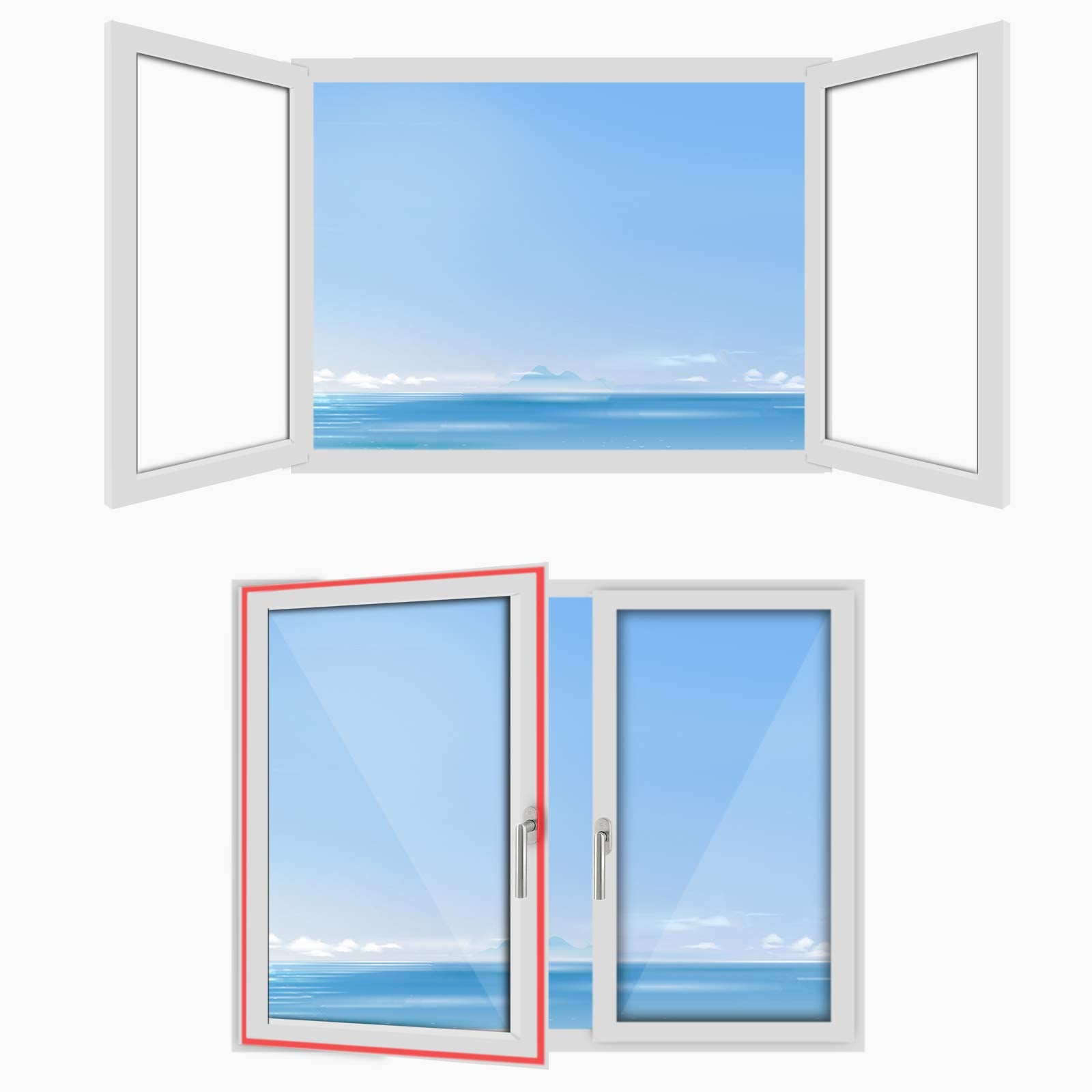 HOOMEE 300CM (118 inch ) Universal Window Seal for Portable Air Conditioner And Tumble Dryer Works with Every Mobile Air-Conditioning, Easy to Install Air Exchange Guards With Zip and Adhesive Fastener 🍁 All In One Marketplace Canada