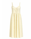 Prairie – Natural Waist Midi Dress With Pockets In Yellow Gingham