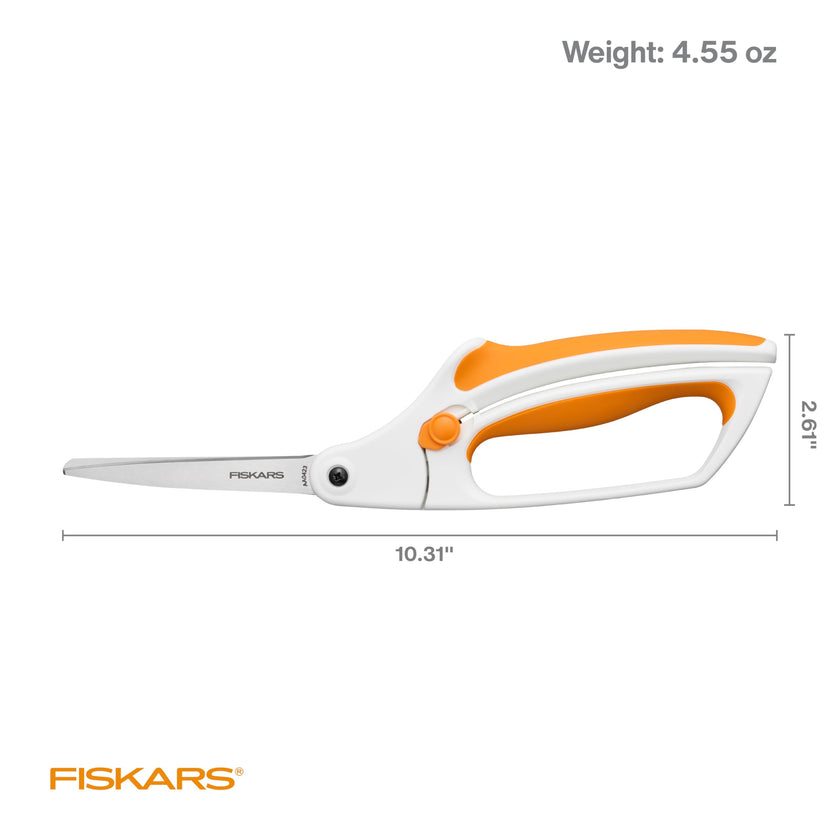Fiskars Easy Action Fabric Scissors, Stainless Steel Blades for Precision Cuts, Spring-Assited Bent Handle 🍁 All In One Marketplace Canada