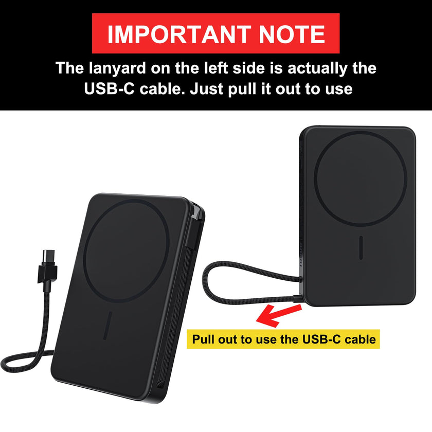 Magnetic Power Bank, 10,000mAh Wireless Portable Charger for Mag-Safe 15W Fast Charging, Battery Pack with USB-C/Lightning Cable 22.5W in/Out for iPhone 17/16/15/14/13/12 Series, AirPods & More 🍁 All In One Marketplace Canada