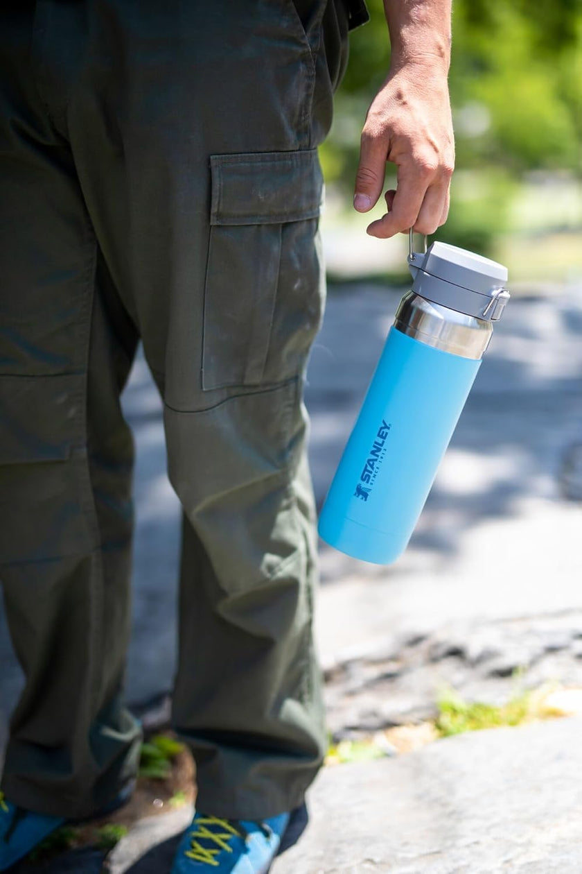 Stanley Quick Flip GO Water Bottle 24 oz | Push Button Lid | Leakproof and Packable for Travel and Sports | Insulated Stainless Steel | BPA-Free | Azure 🍁 All In One Marketplace Canada