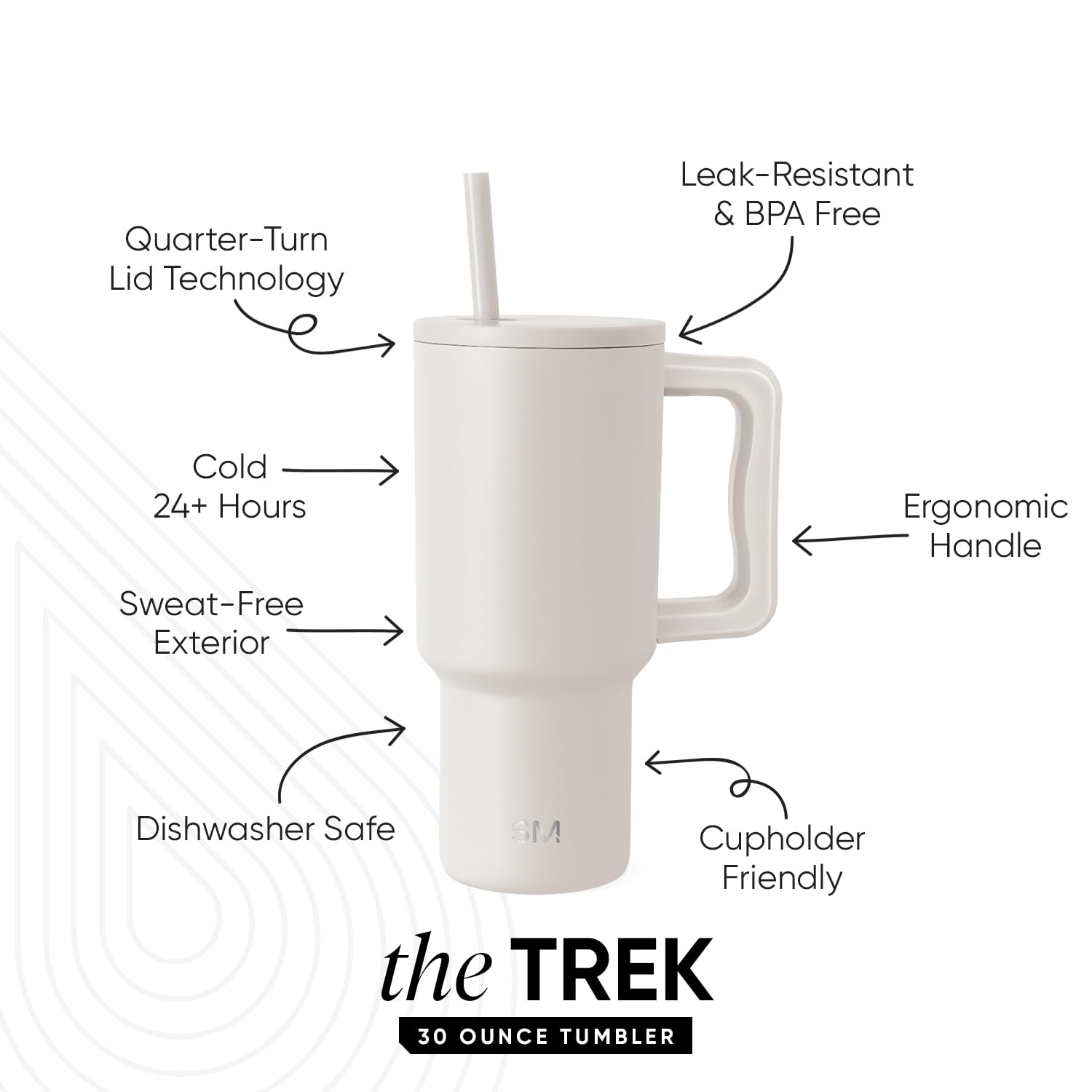 Simple Modern Tumbler with Handle and Straw | 30oz | Beige 🍁 All In One Marketplace Canada