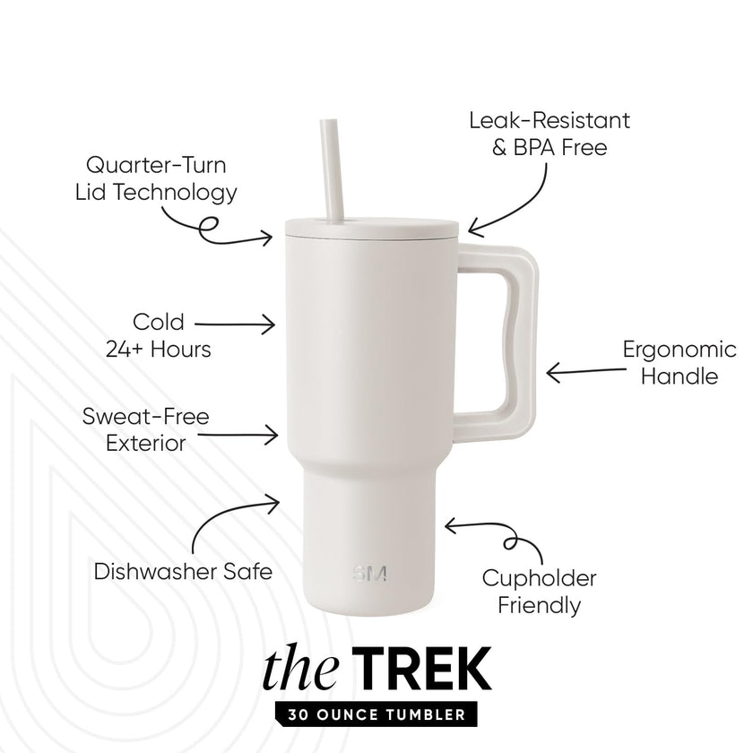 Simple Modern Tumbler with Handle and Straw | 30oz | Beige 🍁 All In One Marketplace Canada