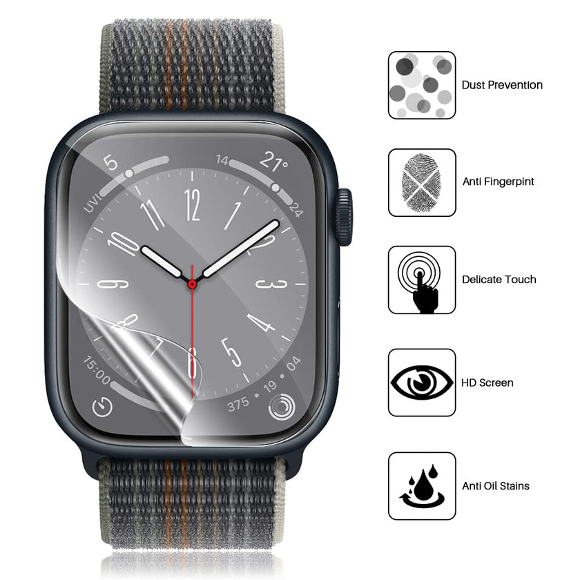 LK 6 Pack Screen Protector for Apple Watch Series SE/6/5/4/SE 2022 40mm, Apple Watch Series 9/8/7 41mm Screen Protector, Max Coverage, Bubble-Free, Anti-Scratch, iWatch 40mm Flexible TPU Clear Film 🍁 All In One Marketplace Canada
