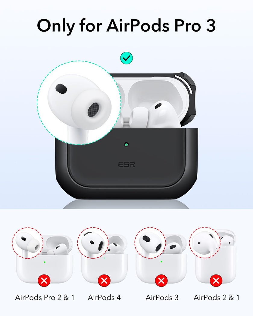 ESR for AirPods Pro 3 Case, Compatible with AirPods Pro Case 3rd Generation (2025), Compatible with MagSafe, Full Drop Protection Cover with Lanyard, Black 🍁 All In One Marketplace Canada