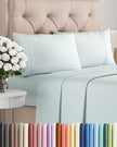 Queen Size 4 Piece Sheet Set - Comfy Breathable & Cooling Sheets - Hotel Luxury Bed Sheets for Women & Men - Deep Pockets, Easy-Fit, Extra Soft & Wrinkle Free Sheets - Ice Blue Oeko-Tex Bed Sheet Set 🍁 All In One Marketplace Canada
