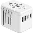 VYLEE Universal International Power Travel Plug Adapter, 5 in 1 European Travel Plug Adapter W/ 3.5A 2xUSB-A and 2xUSB C Wall Charger and Worldwide AC Outlet for Europe USA UK AUS Asia (White) 🍁 All In One Marketplace Canada