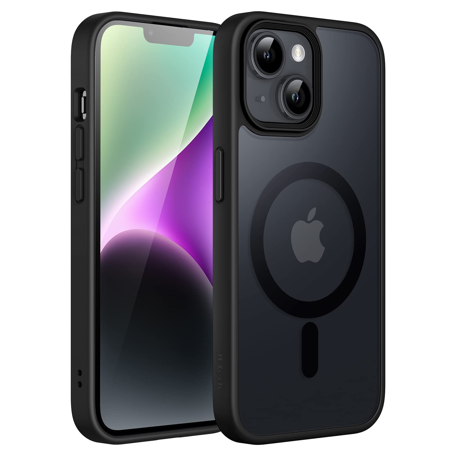 JETech Magnetic Case for iPhone 14 6.1-Inch Compatible with MagSafe, Translucent Matte Back Slim Shockproof Phone Cover (Black) 🍁 All In One Marketplace Canada