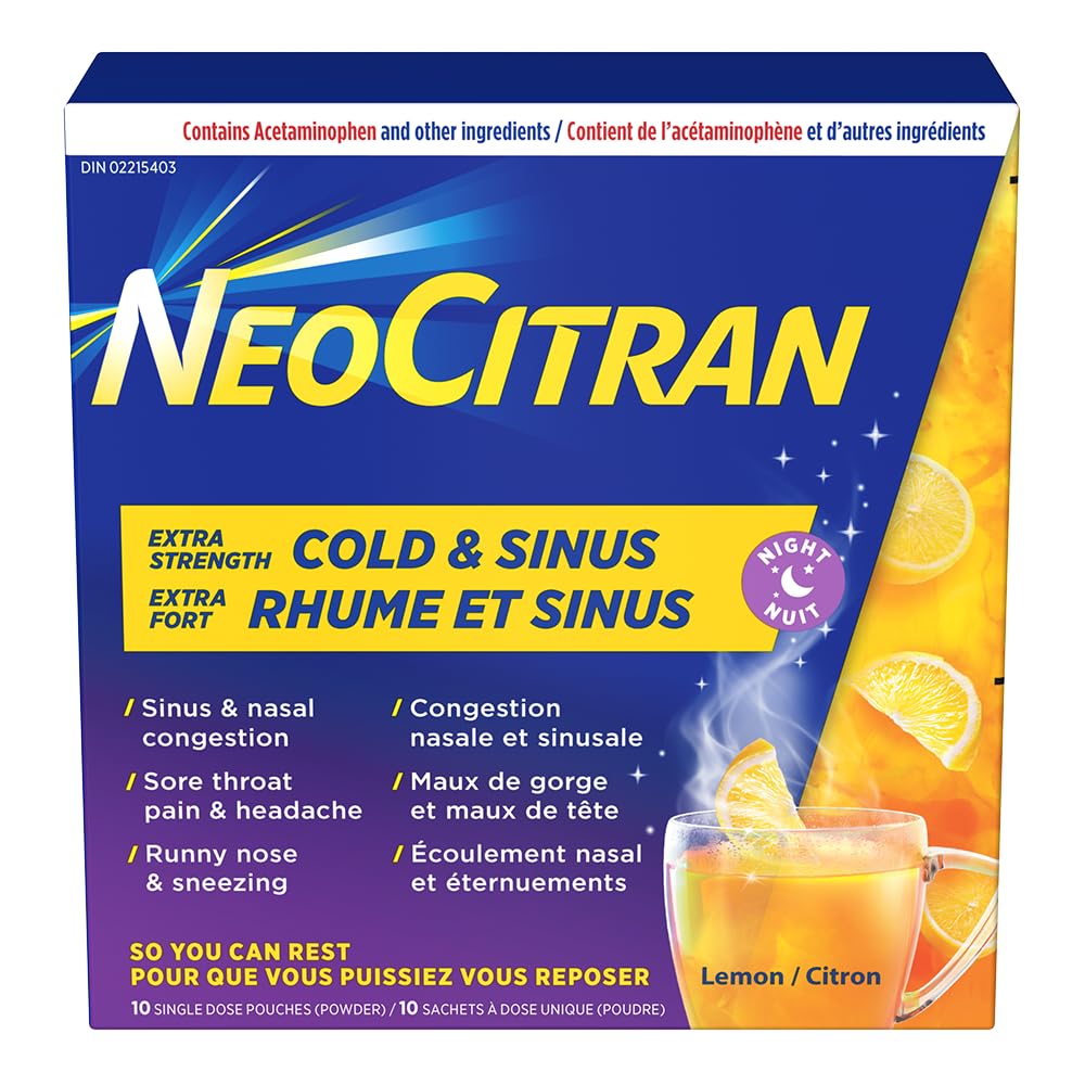 NEOCITRAN® ES Cold & Sinus Night Lemon 🍁 All In One Marketplace Canada
