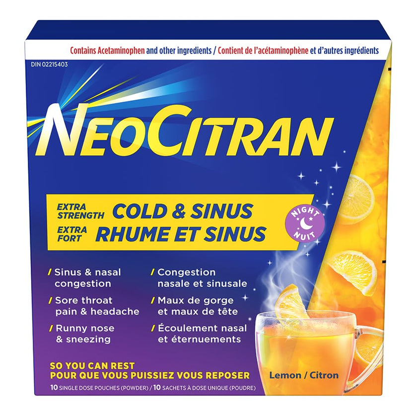 NEOCITRAN® ES Cold & Sinus Night Lemon 🍁 All In One Marketplace Canada