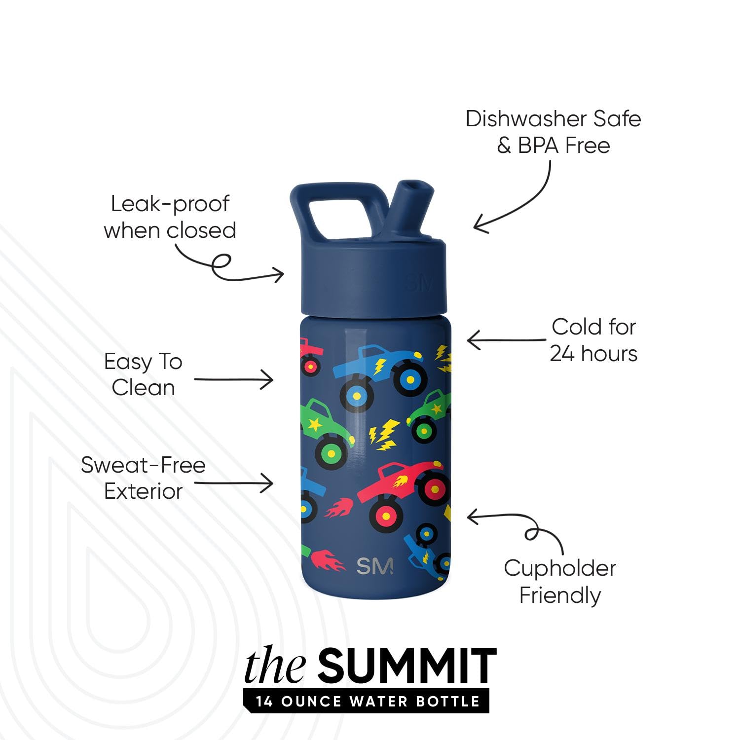 Simple Modern Kids Water Bottle & Toddler Cup | 14oz | Monster Truck 🍁 All In One Marketplace Canada