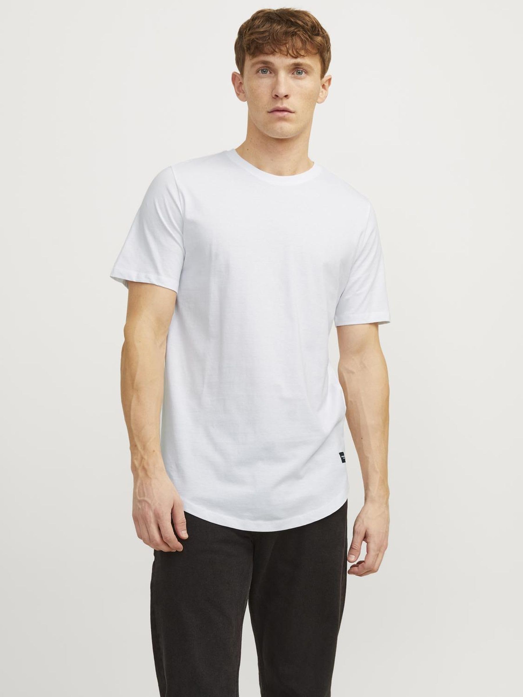 JACK & JONES Men's Long Line Fit T-Shirt JJENOA TEE SS Crew Neck NOOS White Medium 🍁 All In One Marketplace Canada