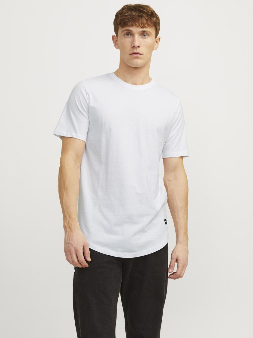 JACK & JONES Men's Long Line Fit T-Shirt JJENOA TEE SS Crew Neck NOOS White Medium 🍁 All In One Marketplace Canada