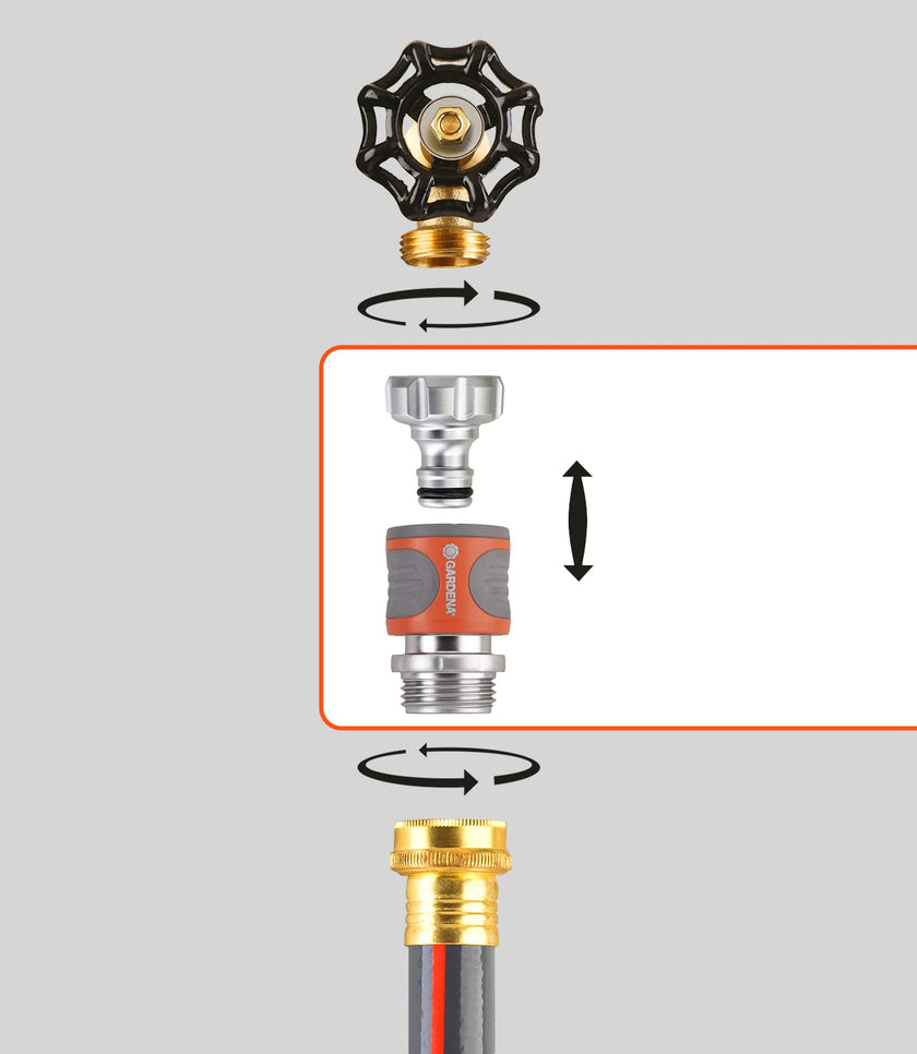 Gardena 9042-M 4-Piece Premium Metal Quick Connector Starter Set, for Any 5/8 Inch or 1/2 Inch Garden Hose, Sprinkler or Spray Nozzle, Made in Germany 🍁 All In One Marketplace Canada