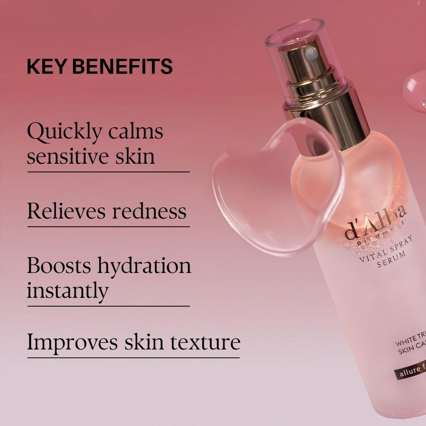 d'alba Piedmont Italian White Truffle Vital Spray Serum, Vegan Skincare, Calming and Hydrating Facial Mist with White Truffles for Red and Sensitive Skin, Glow Serum, Surfactant Free, All in One Care, Korean Skincare 🍁 All In One Marketplace Canada