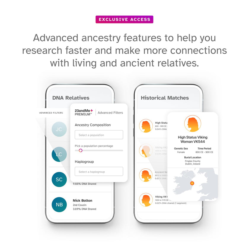 23andMe+ Premium Advanced Ancestry & Health - DNA Test Kit, Personal Genetic Insights, Plus 1-Year Access to Exclusive Health & Ancestry Reports, DNA Kit (Before You Buy See Important Test Info Below) 🍁 All In One Marketplace Canada