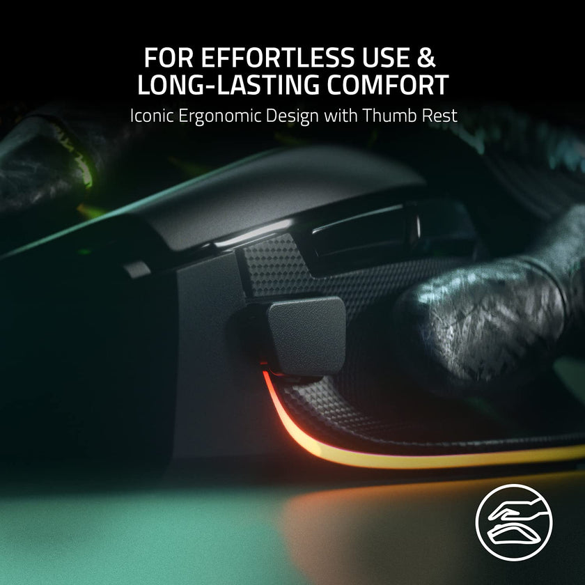 Razer Basilisk V3 Wired Gaming Mouse: HyperScroll Tilt Wheel - 26K DPI Optical Sensor - Gen-3 Optical Switches - 13-Zone Chroma RGB with Underglow - 13 Programmable Controls - Black 🍁 All In One Marketplace Canada