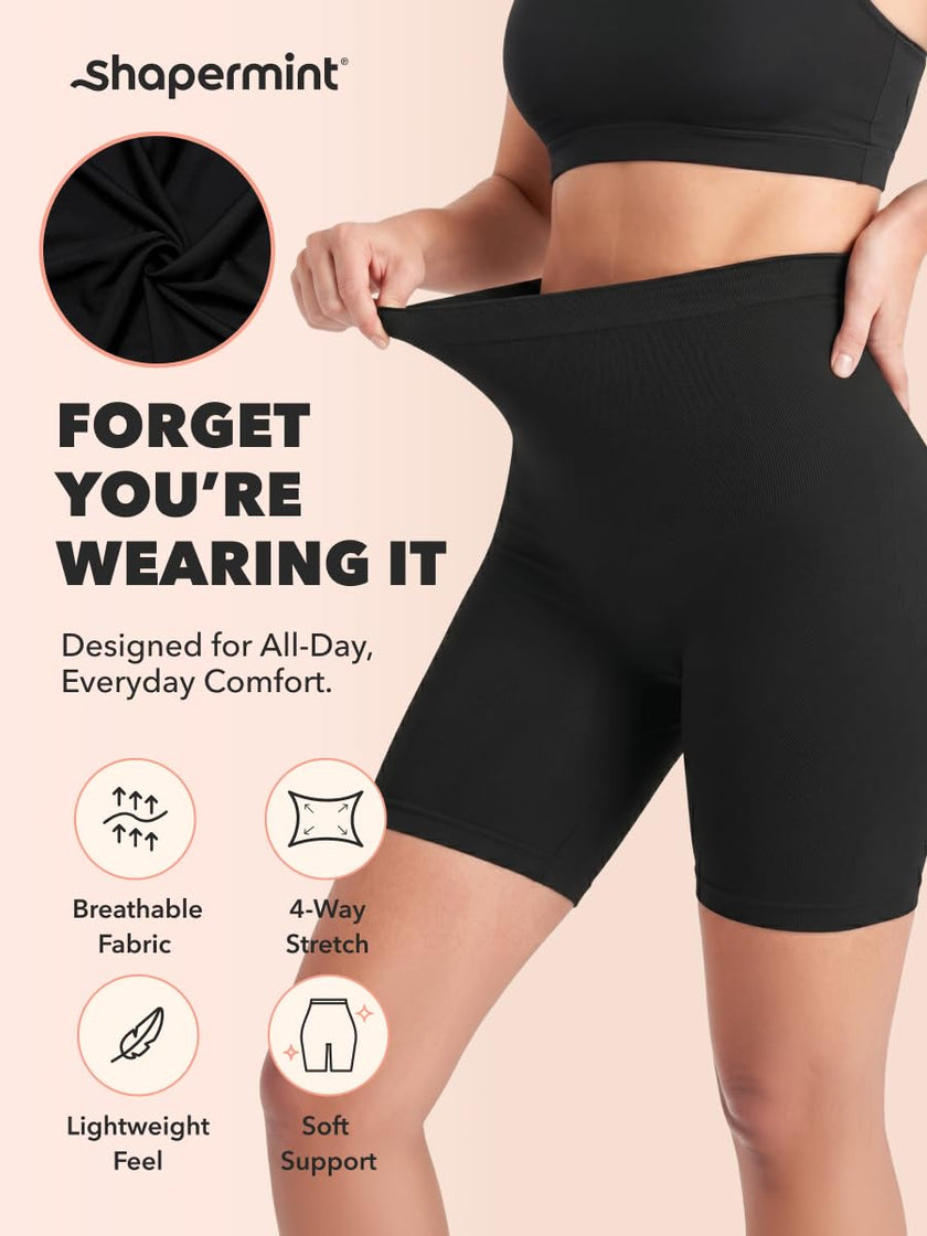 SHAPERMINT All Day Every Day High Waisted Shaper Shorts - Shapewear Women Tummy Control Underwear, Body Shaper for Women Black 🍁 All In One Marketplace Canada