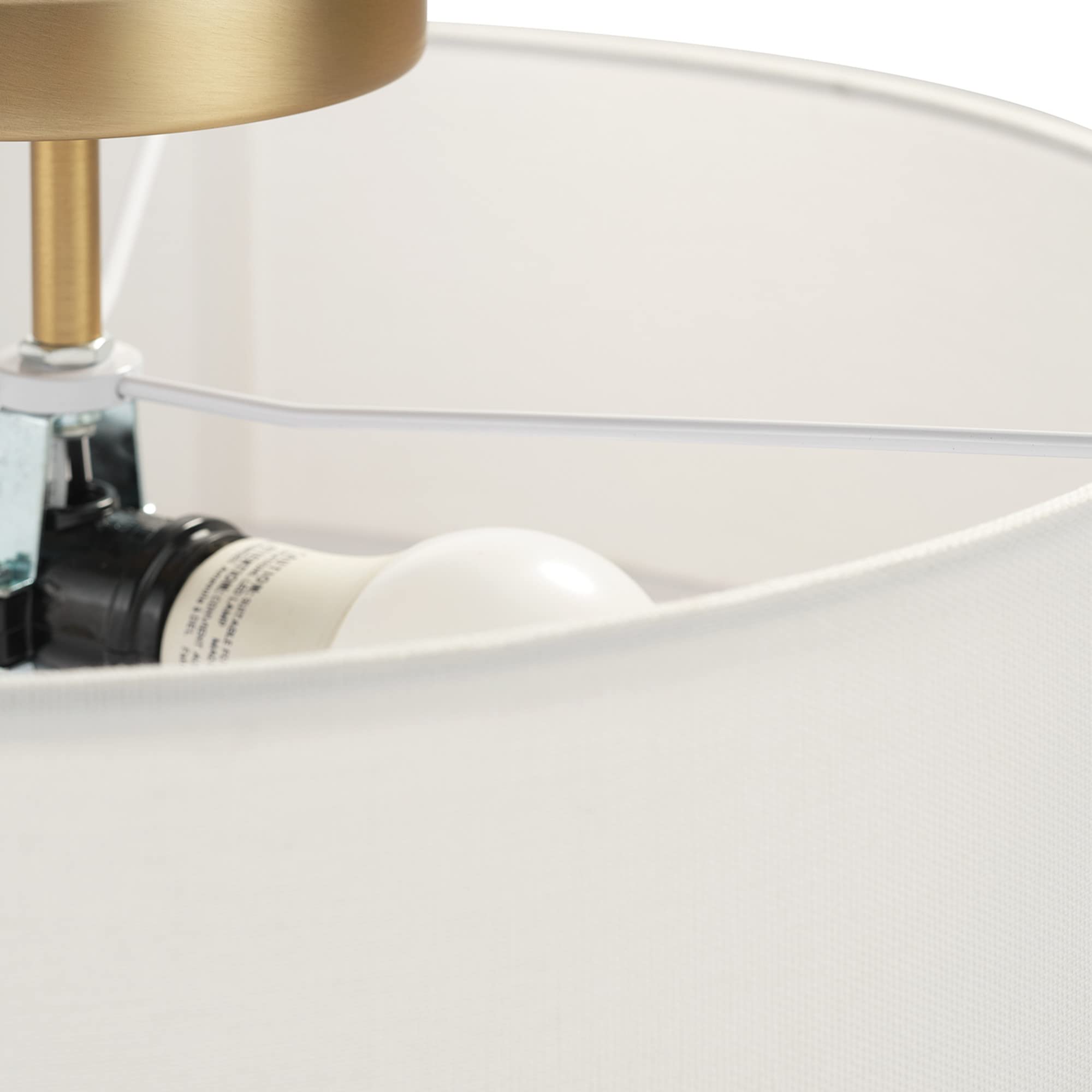 Globe Electric 60998 Kyle 2-Light Flush Mount Ceiling Light, Matte Brass, White Linen Shade 🍁 All In One Marketplace Canada