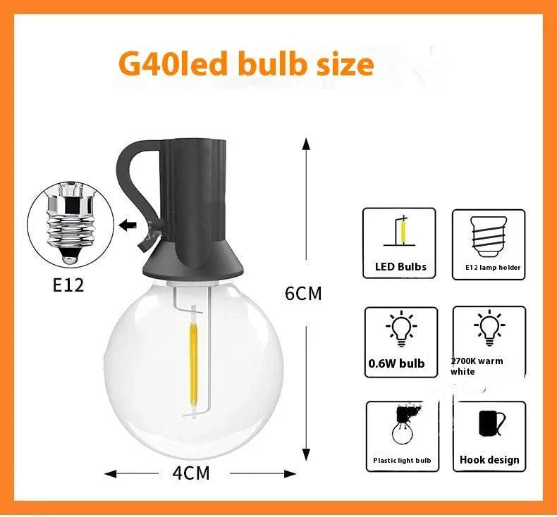 Outdoor G40 Lamp String Waterproof Globe Festival Led String Lights