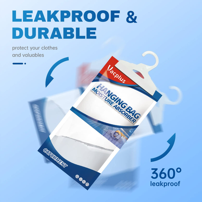 Vacplus Moisture Absorbers Packets, Fragrance Free 10 Pack, Humidity Packs, Dessicant Packets, Hanging Closet Dehumidifier Bags, Dehumidifier for Bathroom, Blue, 30.0 x 16.0 cm 🍁 All In One Marketplace Canada