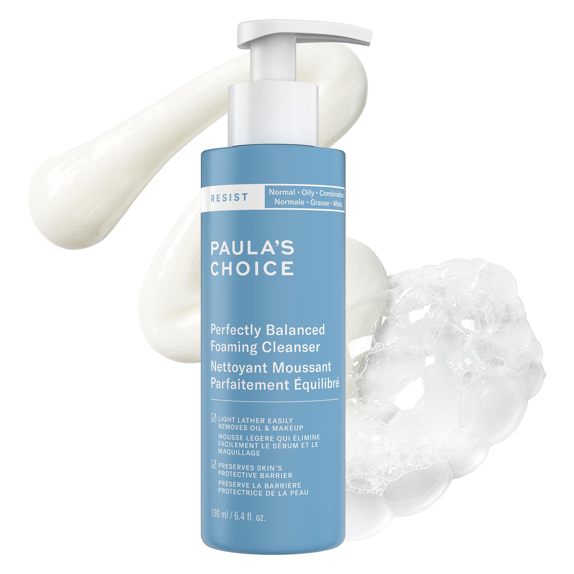 Paula's Choice RESIST Perfectly Balanced Foaming Cleanser, Hyaluronic Acid & Aloe, Anti-Aging Daily Face Wash, for Enlarged Pores & Oily Skin, Fragrance-Free, 190 mL 🍁 All In One Marketplace Canada
