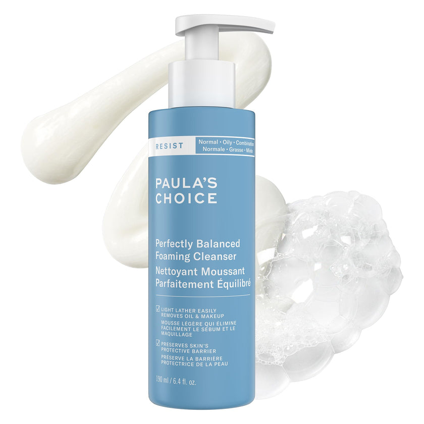 Paula's Choice RESIST Perfectly Balanced Foaming Cleanser, Hyaluronic Acid & Aloe, Anti-Aging Daily Face Wash, for Enlarged Pores & Oily Skin, Fragrance-Free, 190 mL 🍁 All In One Marketplace Canada