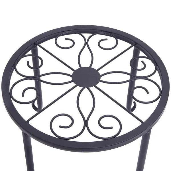 Metal Plant Stand 4 In 1 Potted Irons Planter Supports Floor Flower Pot Round Rack Display