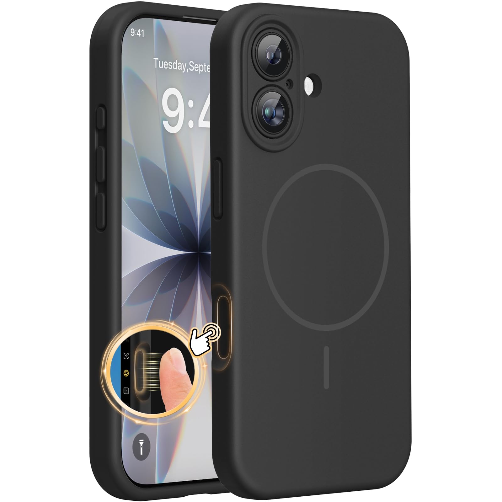 Miracase Magnetic for iPhone 17 Case, Compatible with MagSafe, Integrated Silicone Camera Control Cover, 3.0mm Thicken Shockproof Drop Protection Phone Case for 17,Black 🍁 All In One Marketplace Canada