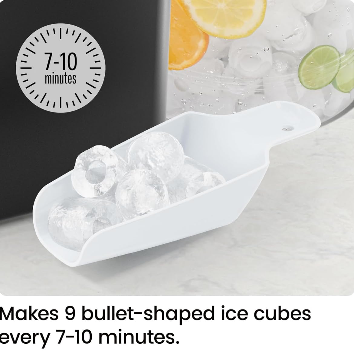 Iceman Dual-Size Ice Maker Countertop - Portable Ice Machine, Large and Small Ice Machine Maker with Self Cleaning, 9 Cubes in 7 Mins, 22lbs/24hrs, for Home, Kitchen, Office, Party, Ice Scoop Included 🍁 All In One Marketplace Canada